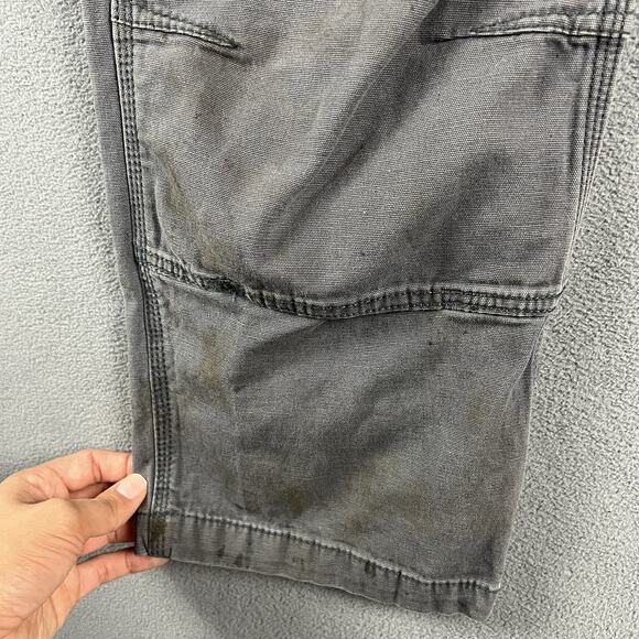 Carhartt Pants Mens 36X30 Gray Carpenter Double Knee Distressed Workwear - Picture 7 of 16
